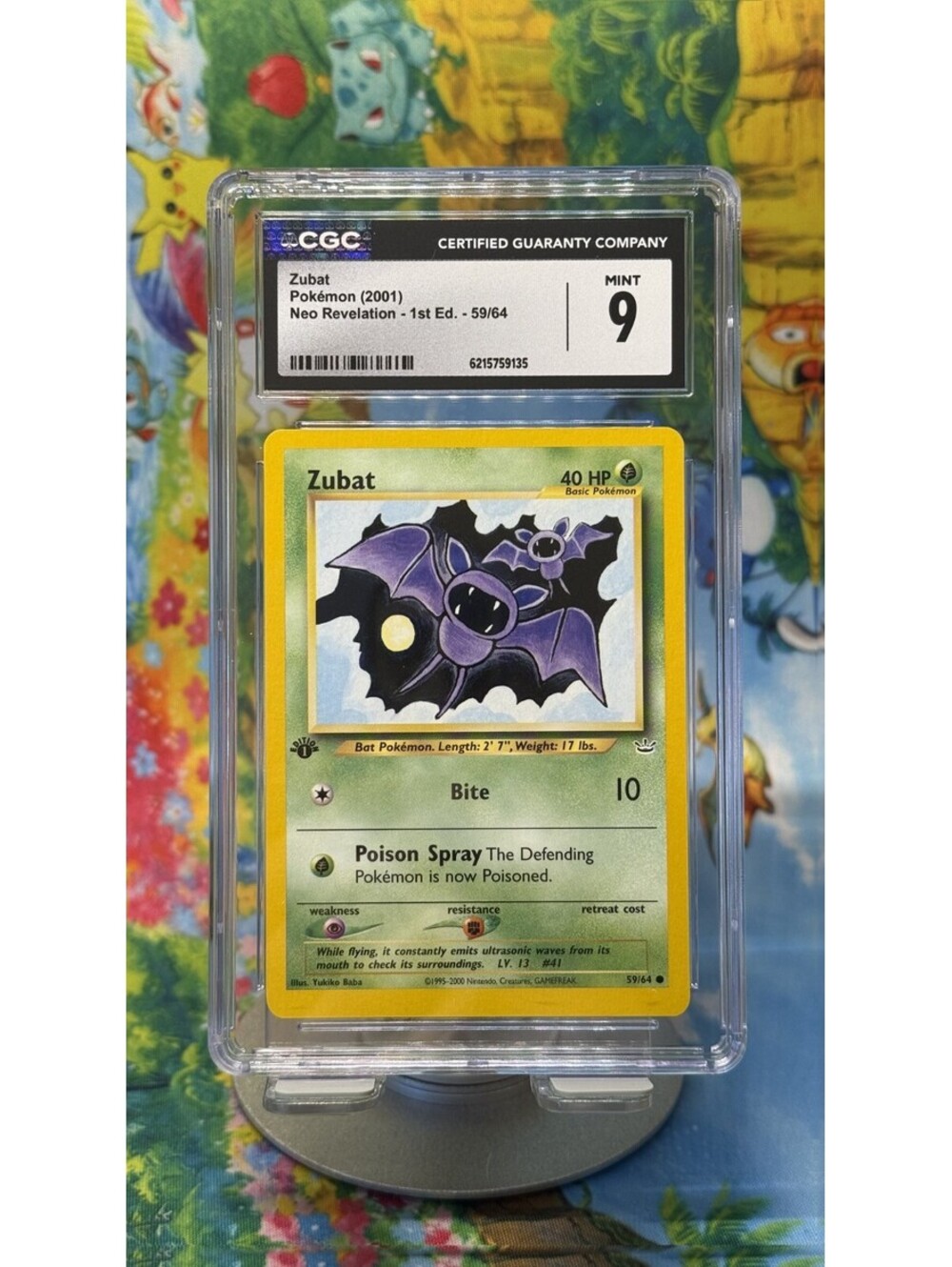 Zubat Neo Revelation 1st Edition No. 59/64 2001 English CGC 9